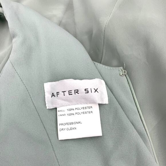 After Six Draped One Shoulder Maxi Dress Bow Scarf Size 12 NWOT $221 MSRP - Picture 5 of 10